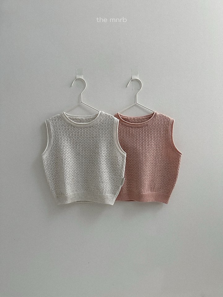 Mini Robe - Korean Baby Fashion - #babyoutfit - Eyelet Knit Vest