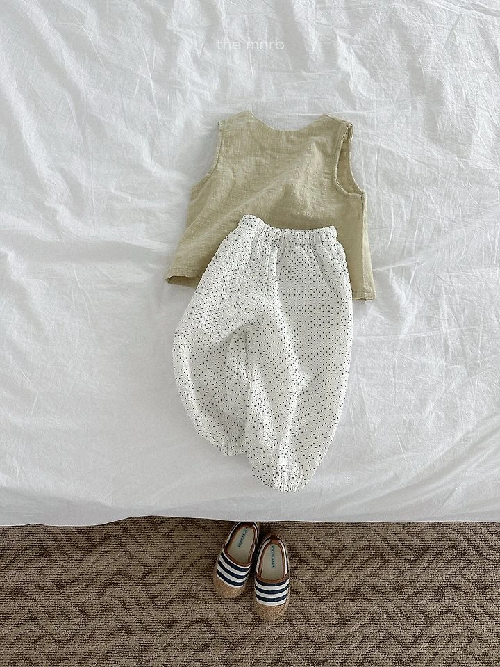 Mini Robe - Korean Baby Fashion - #babyoutfit - Dot Crinkle Jogger Pants - 9