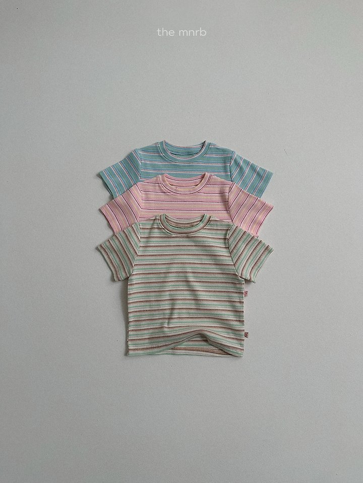Mini Robe - Korean Baby Fashion - #babyoutfit - Kiki Stripe Short Sleeve Tee - 5