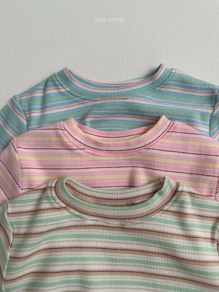 Mini Robe - Korean Baby Fashion - #babyoutfit - Kiki Stripe Short Sleeve Tee - 6