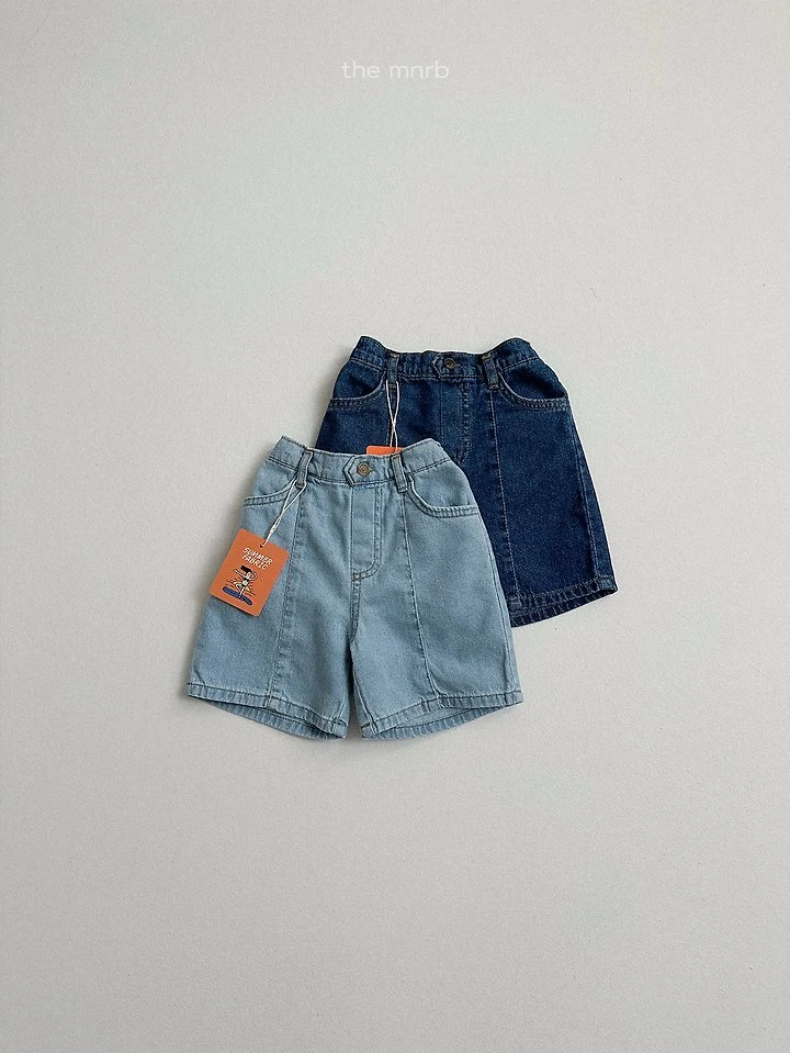 Mini Robe - Korean Baby Fashion - #babyootd - Button Denim Shorts - 4