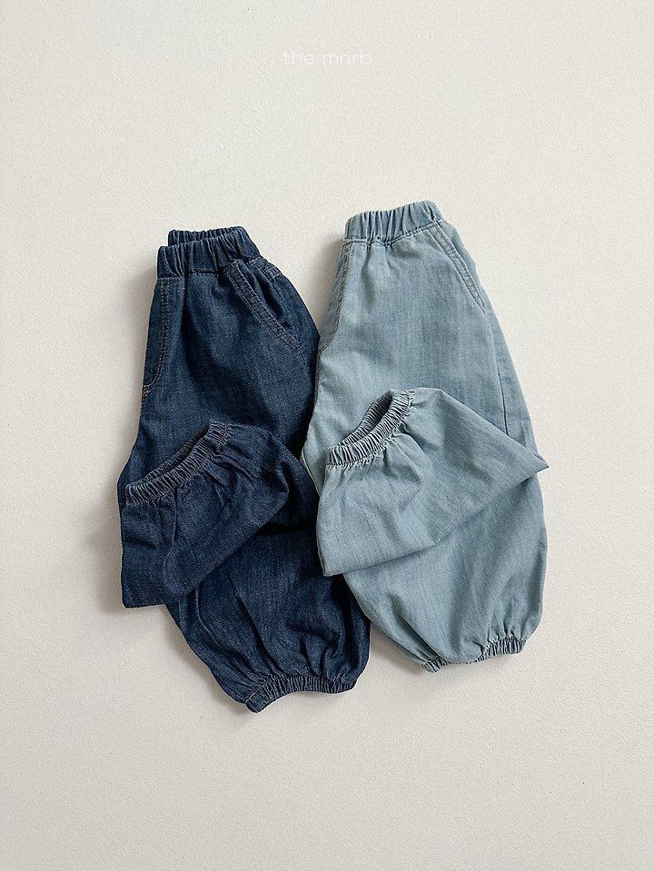 Mini Robe - Korean Baby Fashion - #babyoutfit - Slub Denim Jogger Pants