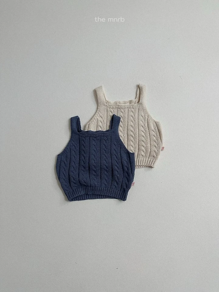 Mini Robe - Korean Baby Fashion - #babyoutfit - Cable Knit Vest - 4