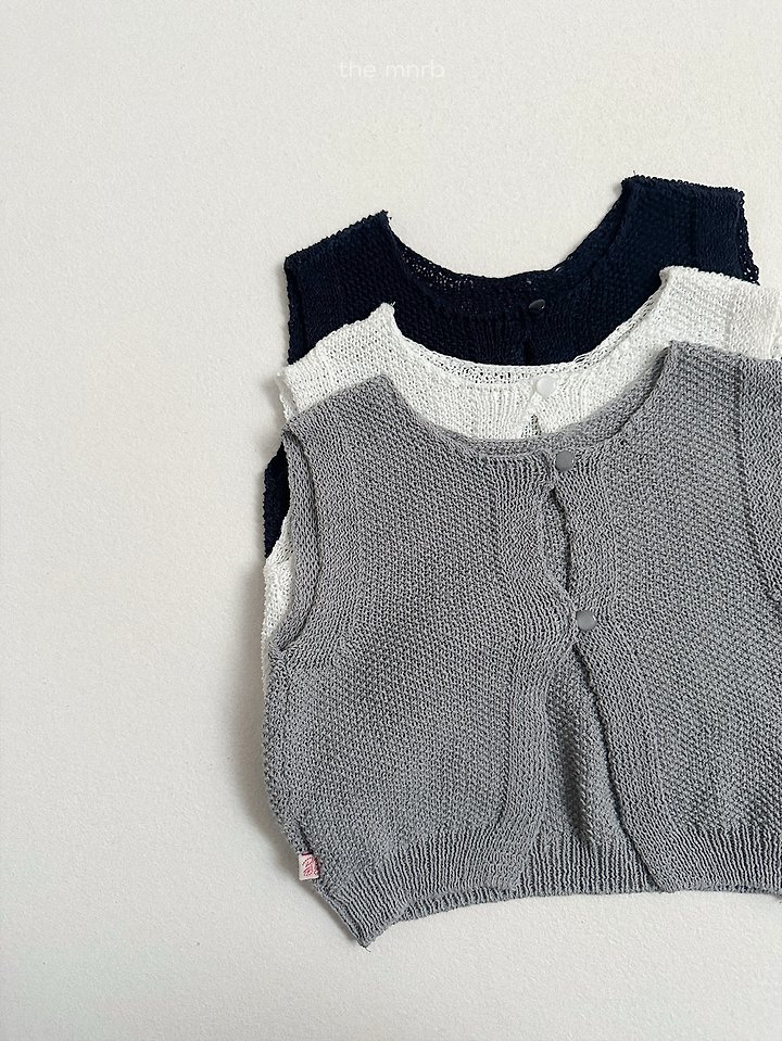 Mini Robe - Korean Baby Fashion - #babywear - Button Knit Vest - 4