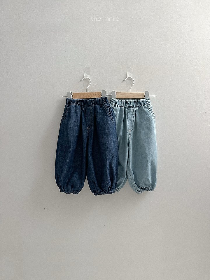 Mini Robe - Korean Baby Fashion - #onlinebabyboutique - Slub Denim Jogger Pants - 3