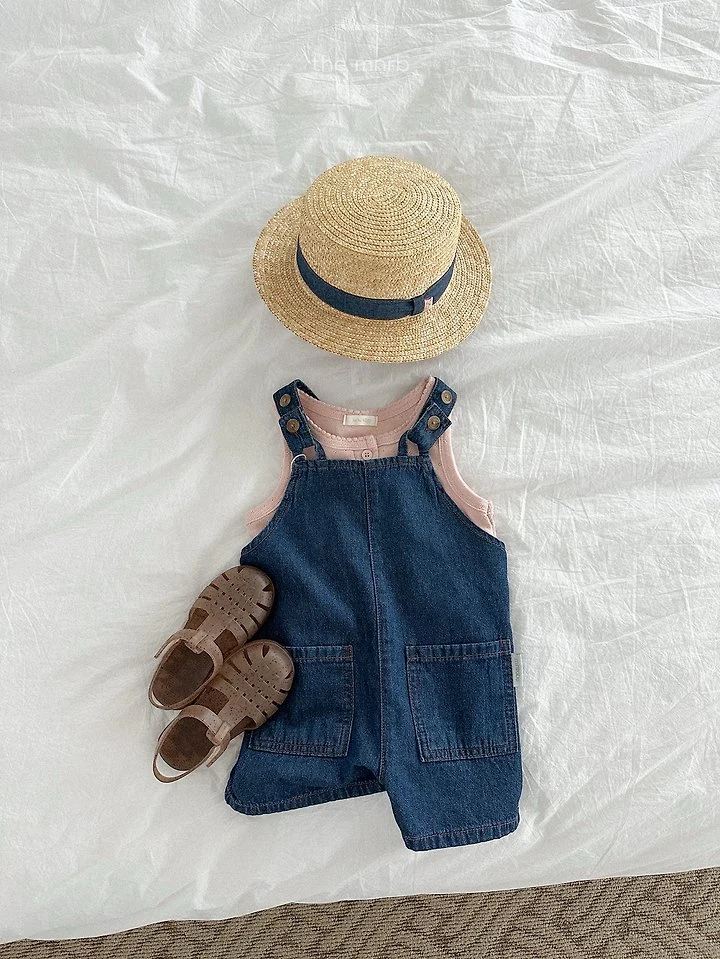 Mini Robe - Korean Baby Fashion - #onlinebabyshop - Washed Denim Overalls - 11