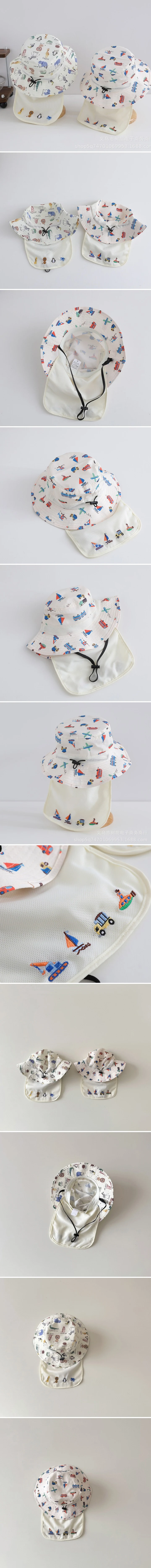 Miso - Korean Children Fashion - #minifashionista - Embroidered Neck Cover Hat