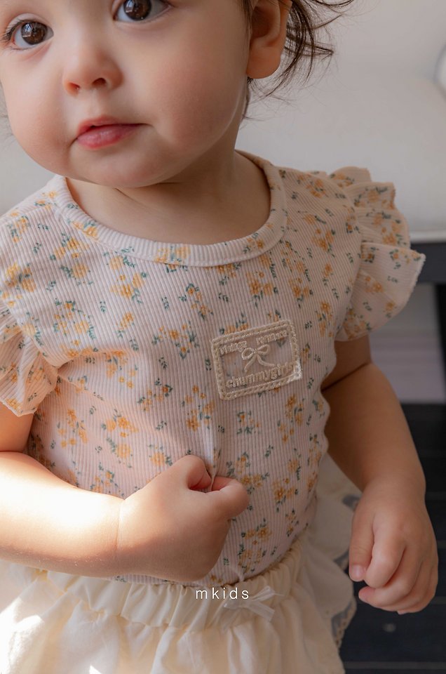 Mkids - Korean Baby Fashion - #babyfever - Sweet Ribbed Set (Flower) - 8