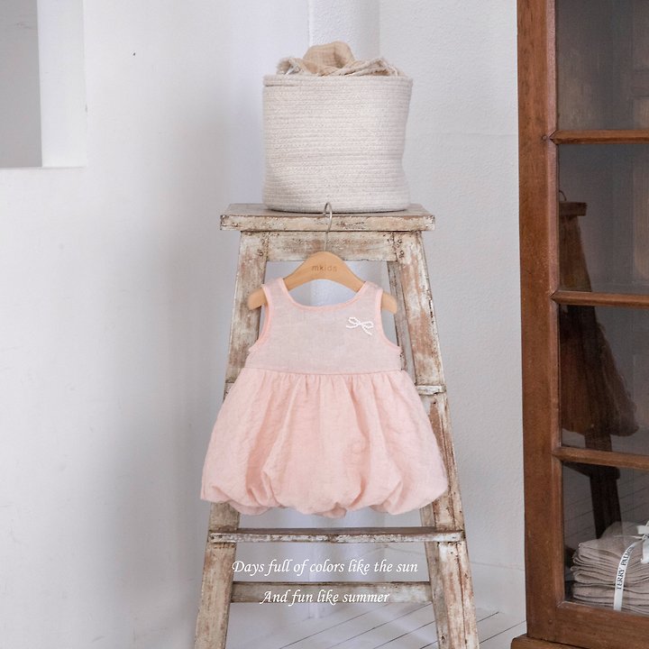 Mkids - Korean Baby Fashion - #babylifestyle - Rose Balloon One-piece - 2
