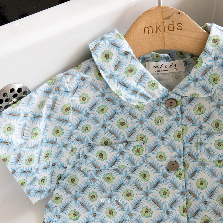 Mkids - Korean Baby Fashion - #babyoutfit - Crople Shirt (Blue) - 9
