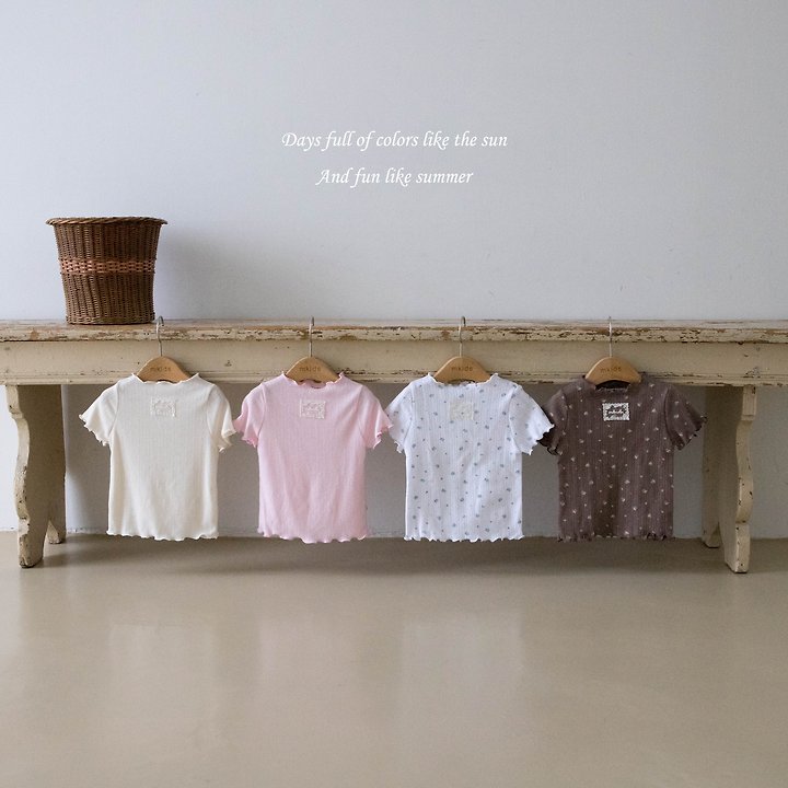 Mkids - Korean Baby Fashion - #onlinebabyshop - Ette Frill Tee (Plain)