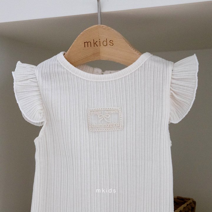 Mkids - Korean Baby Fashion - #onlinebabyshop - Sweet Ribbed Set (Plain) - 3