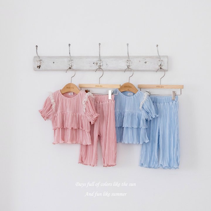 Mkids - Korean Baby Fashion - #onlinebabyshop - Roen Pleated Set