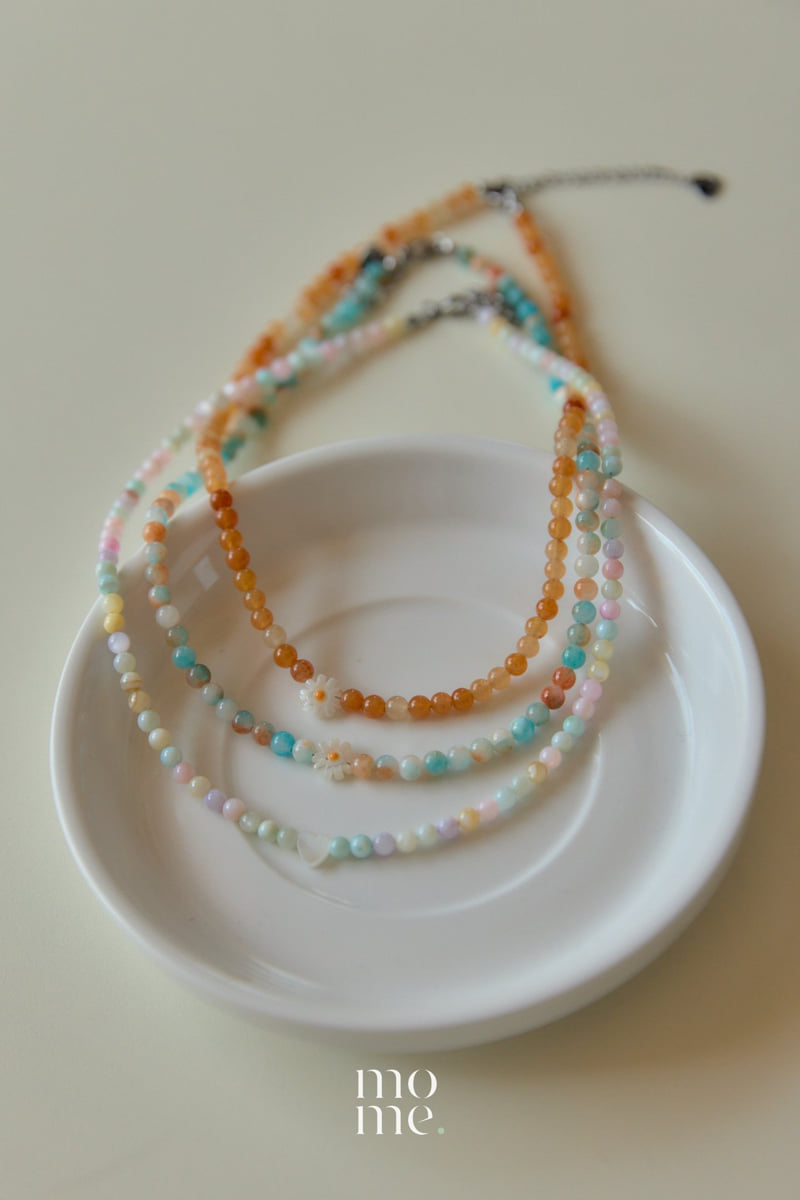 Mome - Korean Children Fashion - #kidsshorts - Natural Stone Bead Necklace