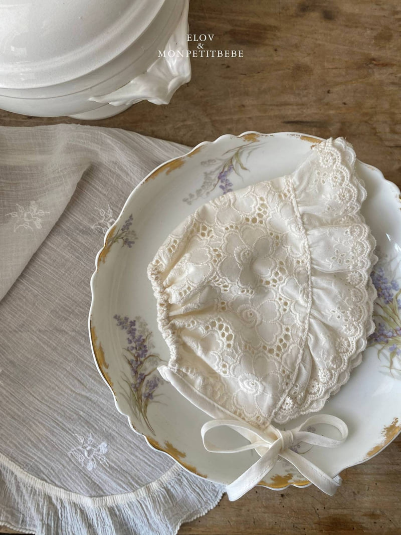 Mon Petit Bebe - Korean Baby Fashion - #babyootd - Lace Bonnet - 3
