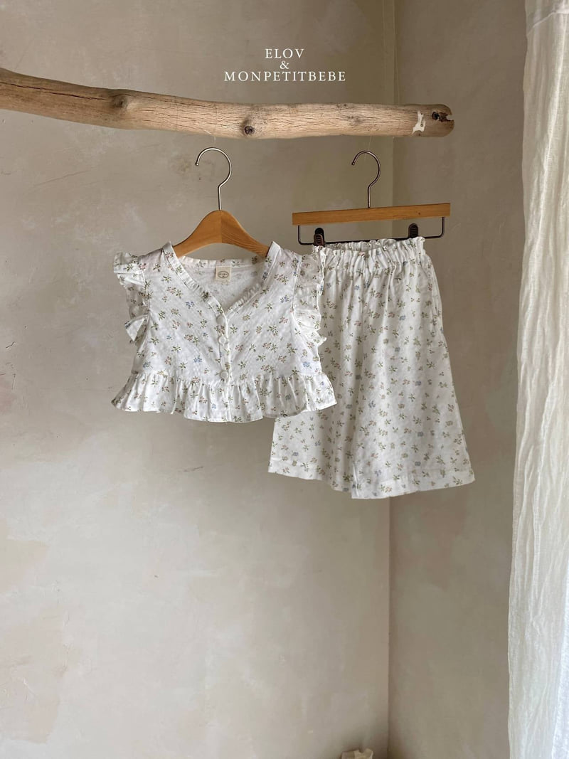 Mon Petit Bebe - Korean Baby Fashion - #babyoutfit - Anna Set (Floral) - 5
