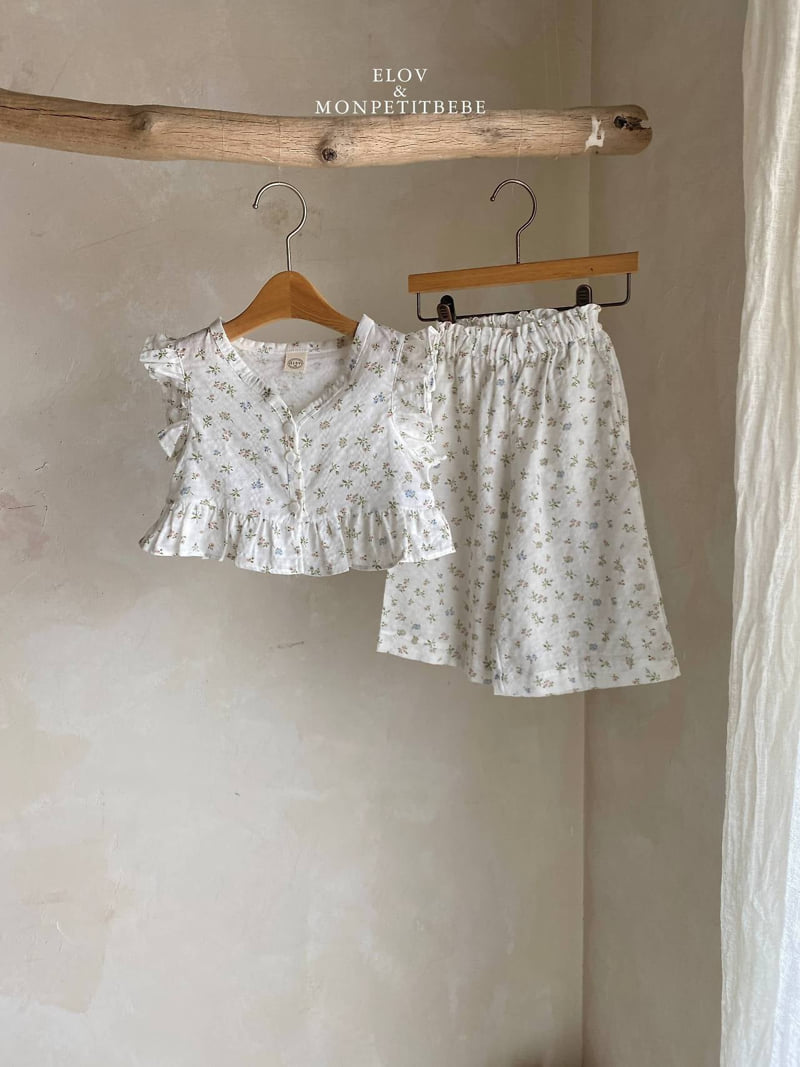Mon Petit Bebe - Korean Baby Fashion - #babyoutfit - Anna Set (Floral) - 6