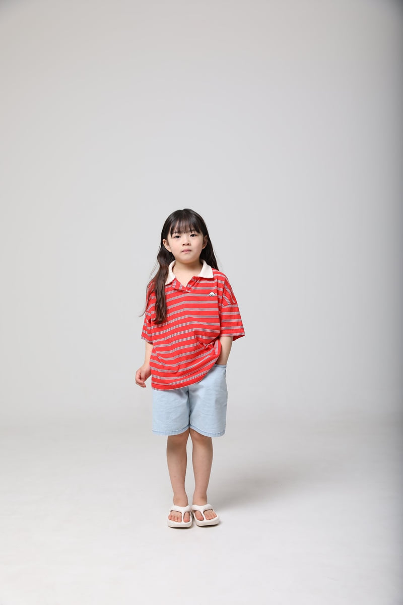 Mooi Store - Korean Children Fashion - #childrensboutique - Striped Collar Dog Tee