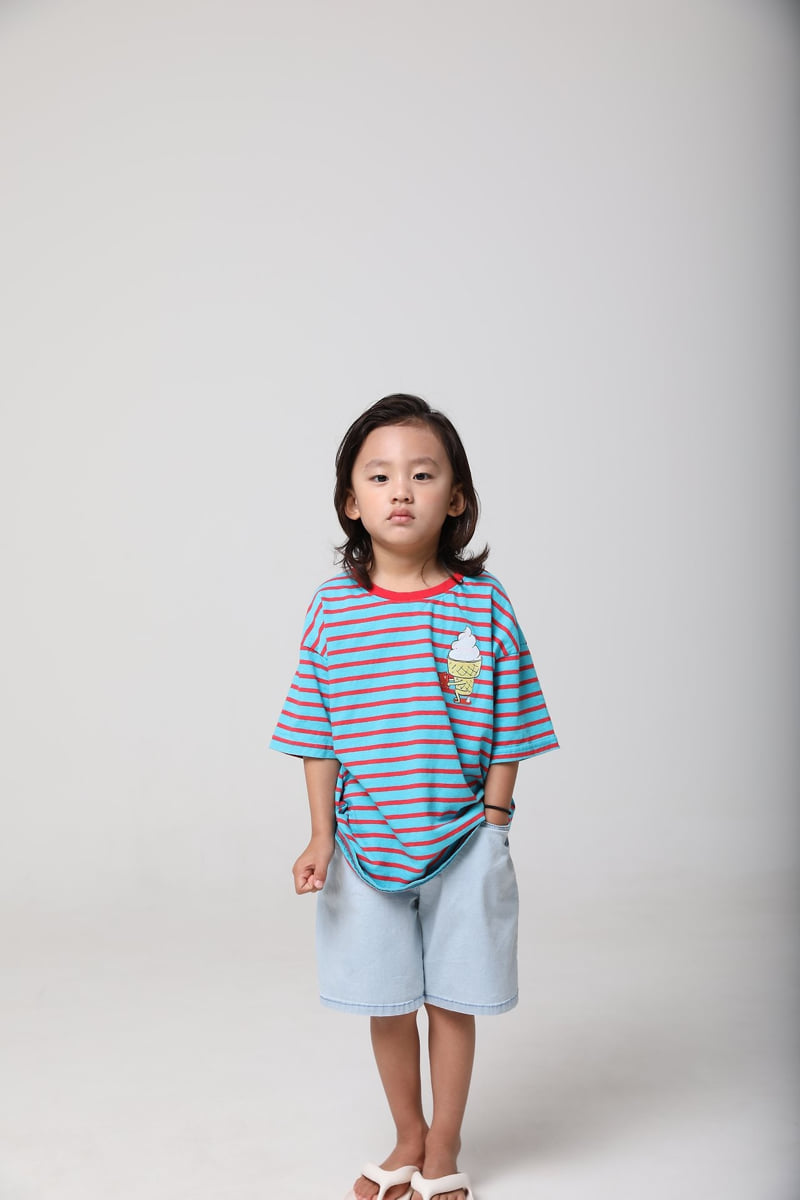 Mooi Store - Korean Children Fashion - #fashionkids - Ice Cream Striped Tee - 5