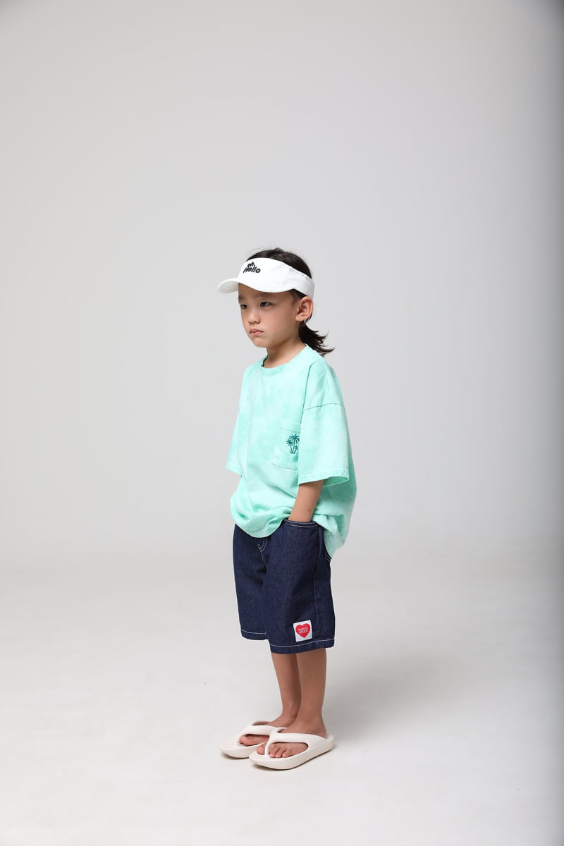 Mooi Store - Korean Children Fashion - #kidsshorts - Palm Tree Water Print Tee - 2