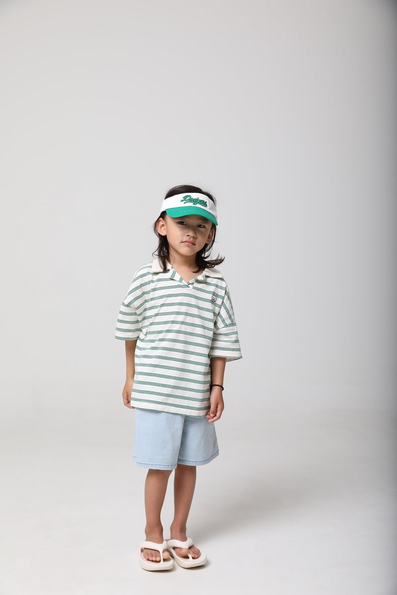 Mooi Store - Korean Children Fashion - #kidsstore - Striped Collar Dog Tee - 6