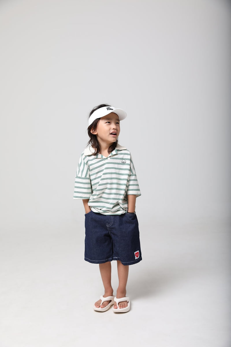 Mooi Store - Korean Children Fashion - #kidzfashiontrend - Striped Collar Dog Tee - 7
