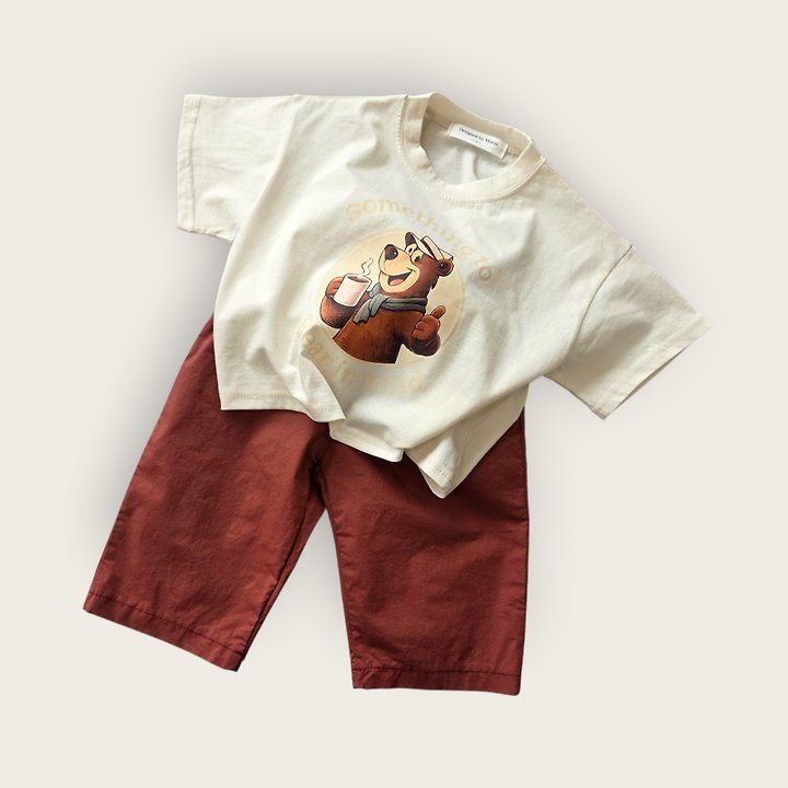 Moran - Korean Children Fashion - #designkidswear - Something Bear Tee - 4