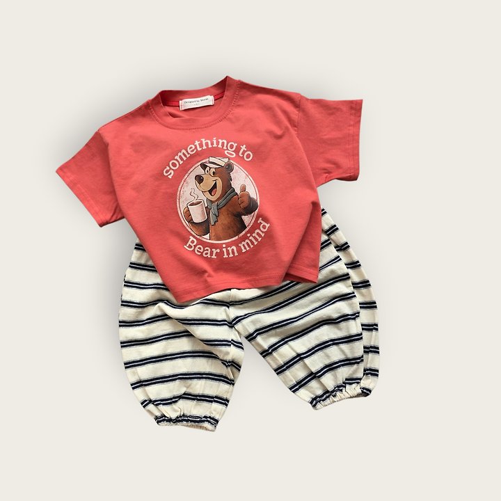 Moran - Korean Children Fashion - #kidsshorts - Something Bear Tee - 6