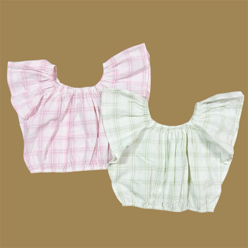 Mumunbaba - Korean Children Fashion - #childofig - Check Shawl Blouse - 2