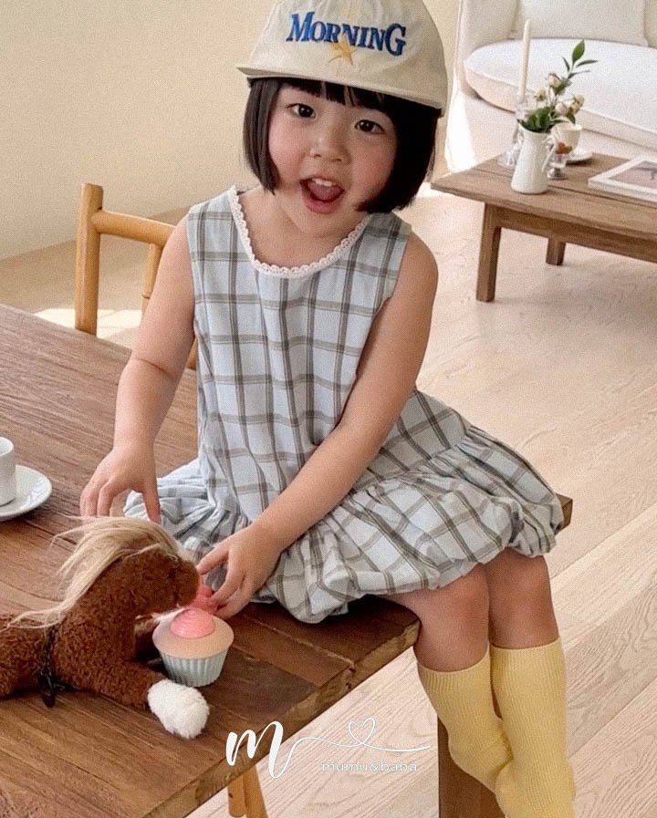 Mumunbaba - Korean Children Fashion - #childrensboutique - Mongle Check One-piece