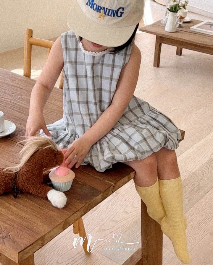 Mumunbaba - Korean Children Fashion - #discoveringself - Mongle Check One-piece - 3