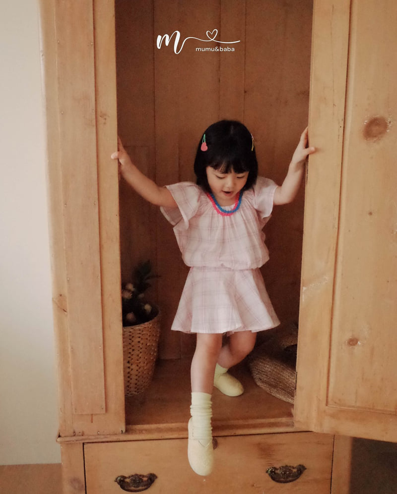 Mumunbaba - Korean Children Fashion - #fashionkids - Check Shawl Blouse - 6