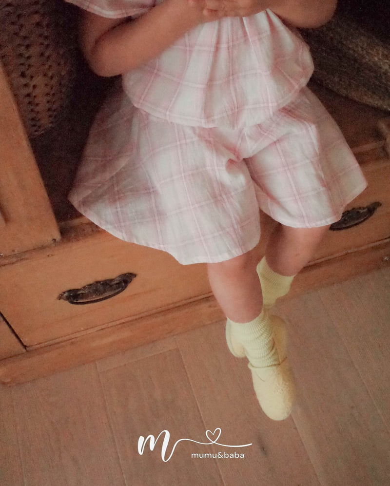 Mumunbaba - Korean Children Fashion - #magicofchildhood - Check Set Skirt Pants - 6