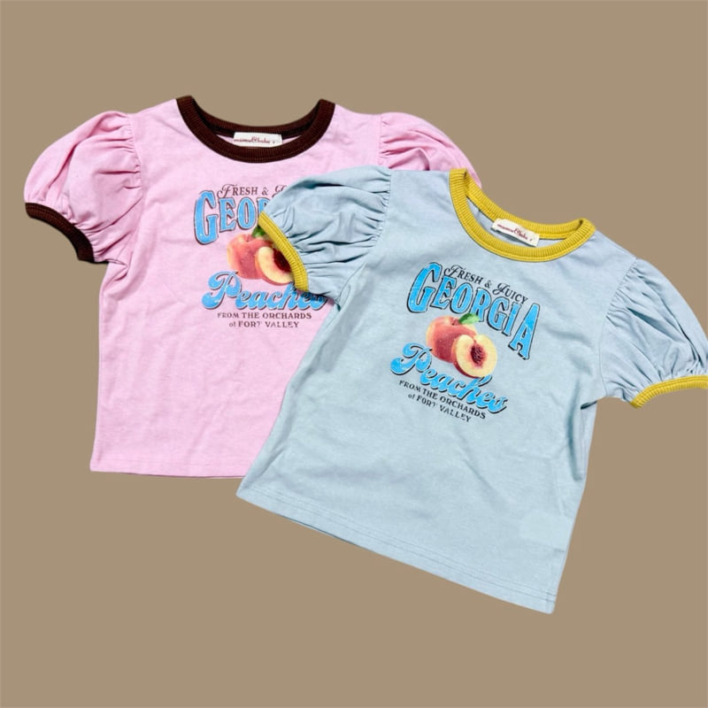 Mumunbaba - Korean Children Fashion - #stylishchildhood - Peach Peach Tee - 2