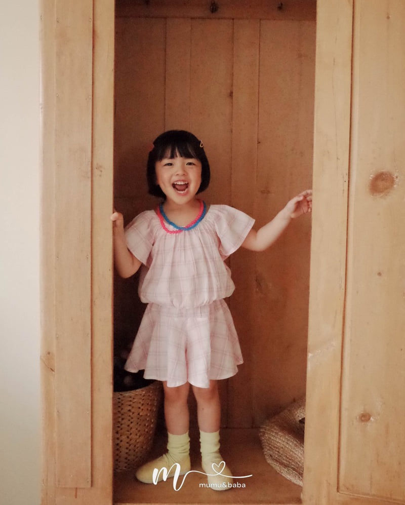 Mumunbaba - Korean Children Fashion - #todddlerfashion - Check Set Skirt Pants - 9