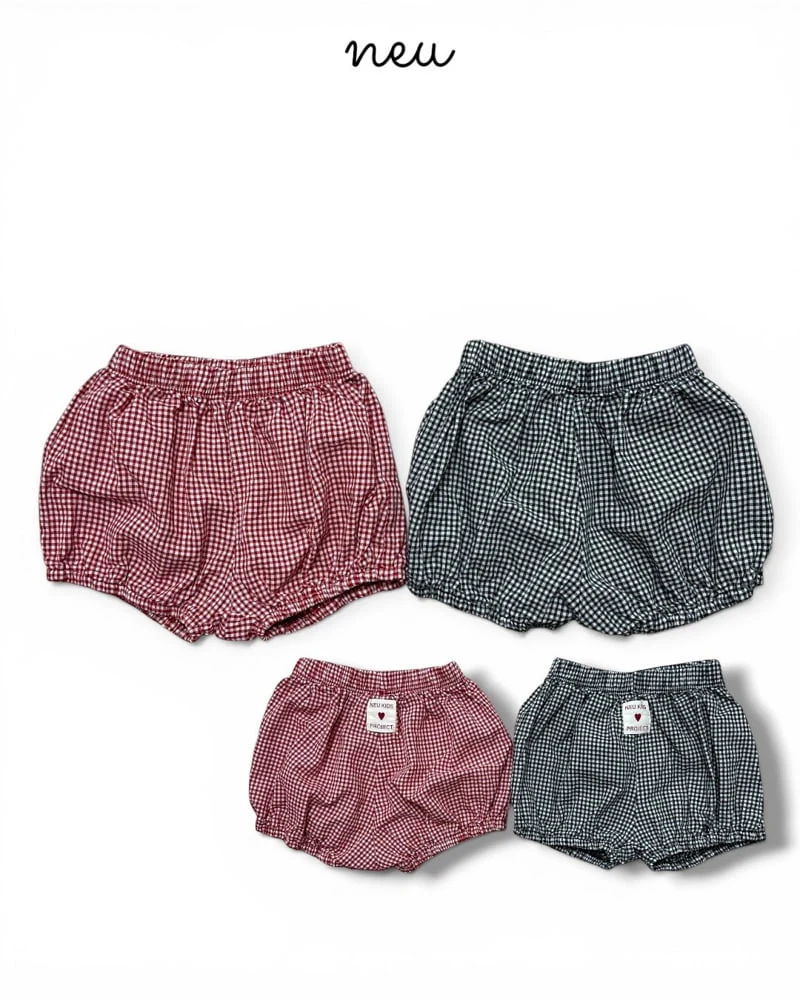 Neu - Korean Children Fashion - #childrensboutique - Check Bloomer