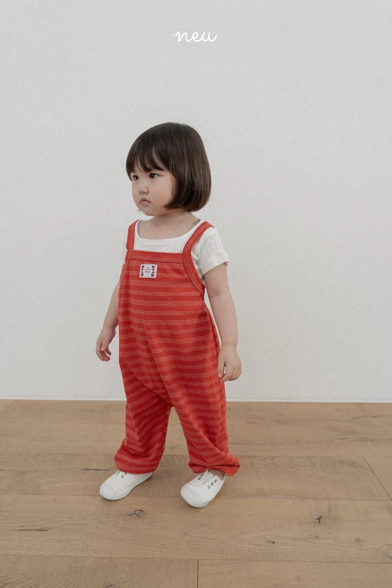 Neu - Korean Children Fashion - #childrensboutique - Stripe Overalls - 11