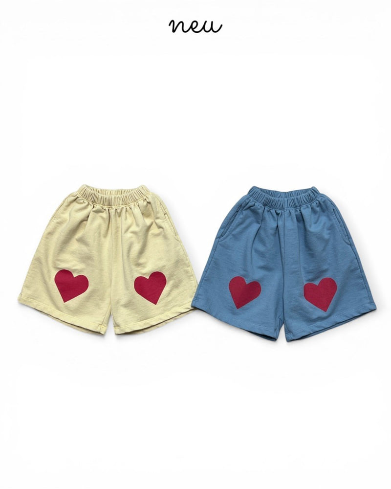 Neu - Korean Children Fashion - #designkidswear - Heart Bread Half Pants