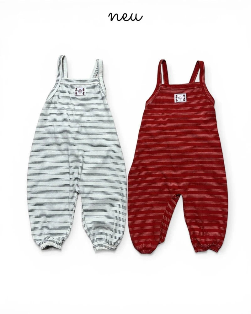 Neu - Korean Children Fashion - #kidsshorts - Stripe Overalls