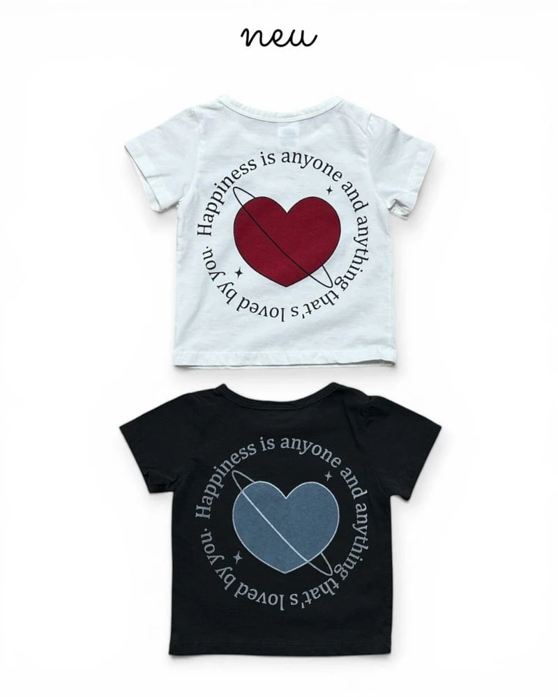 Neu - Korean Children Fashion - #kidsshorts - Heart Planet Tee