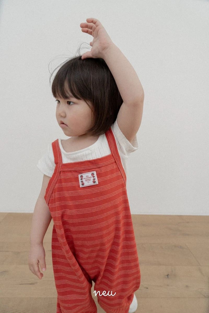 Neu - Korean Children Fashion - #kidzfashiontrend - Stripe Overalls - 3