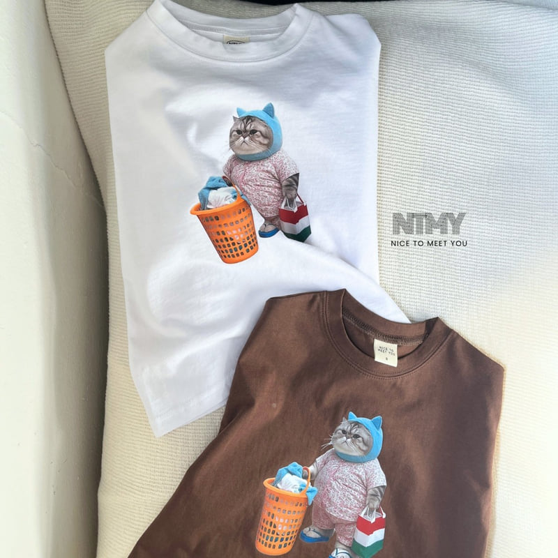 Nice To Meet You - Korean Children Fashion - #childrensboutique - Chubby Cat Tee - 2