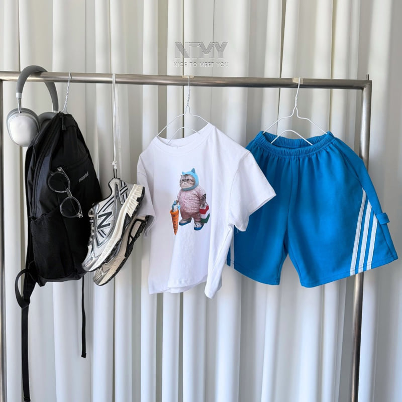 Nice To Meet You - Korean Children Fashion - #fashionkids - Chubby Cat Tee - 5