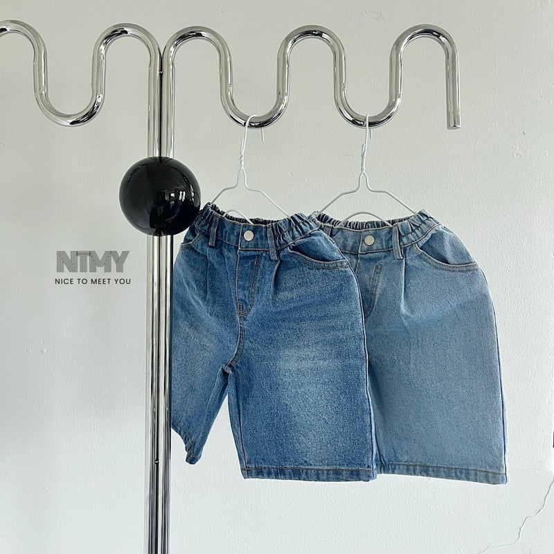 Nice To Meet You - Korean Children Fashion - #kidzfashiontrend - Half Denim Pants - 2