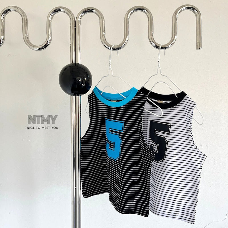 Nice To Meet You - Korean Children Fashion - #toddlerclothing - Five Stripe Sleeveless - 5