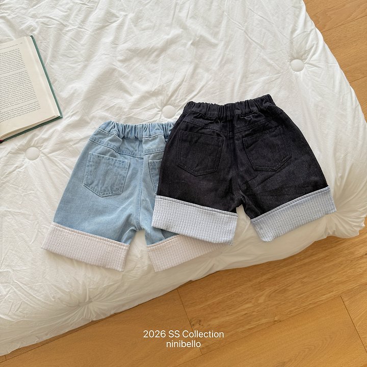 Ninibello - Korean Children Fashion - #Kfashion4kids - Check Roll-up Denim Pants - 3