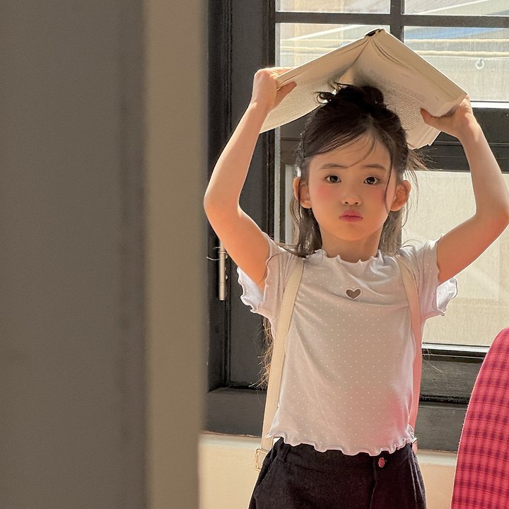 Ninibello - Korean Children Fashion - #Kfashion4kids - Dot Heart Punching Tee - 6