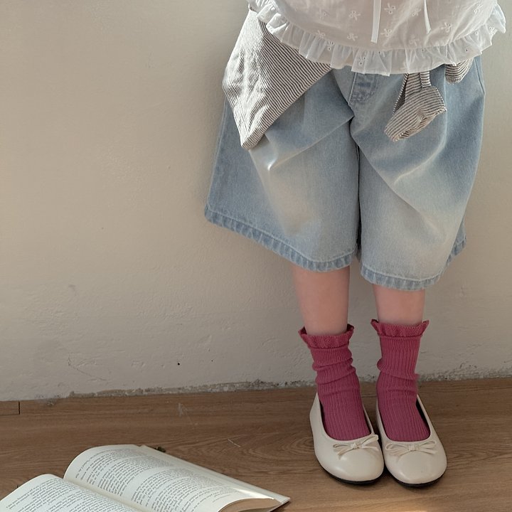 Ninibello - Korean Children Fashion - #childofig - 225 Bermuda Pintuck Denim Pants - 7