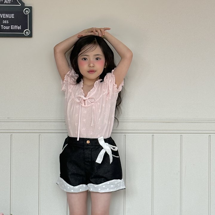 Ninibello - Korean Children Fashion - #prettylittlegirls - Love It Half Denim Pants - 4
