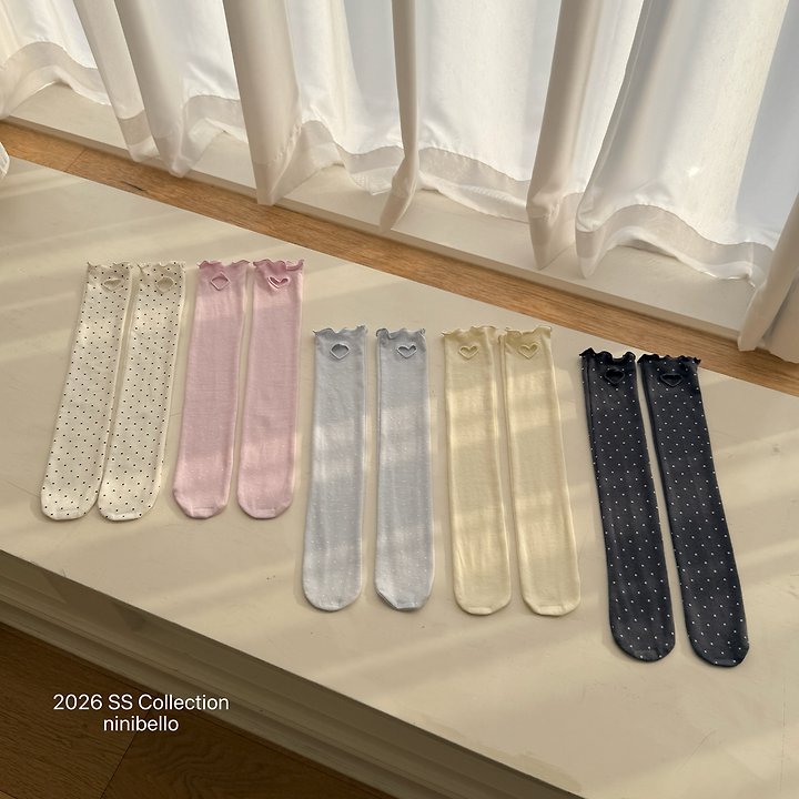 Ninibello - Korean Children Fashion - #childrensboutique - Dot Heart Punching Knee Socks